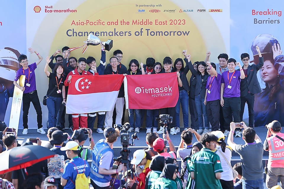 TP ECO FLASH dari Politeknik Temasek Singapura pada Shell Eco-marathon Asia Pasifik dan Timur Tengah 2023