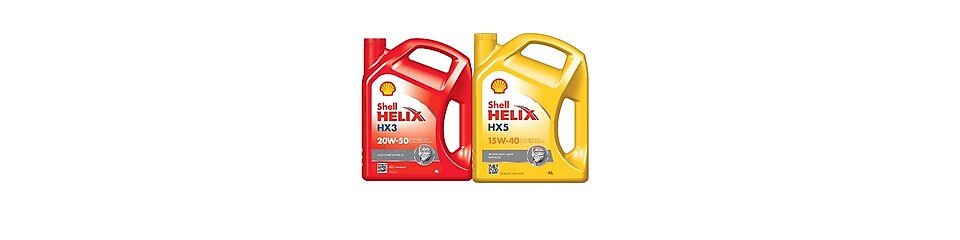 Dua botol Pelumas Motor Shell Helix Mineral