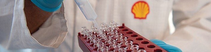 Scientist doing testing inside the lubricants lab