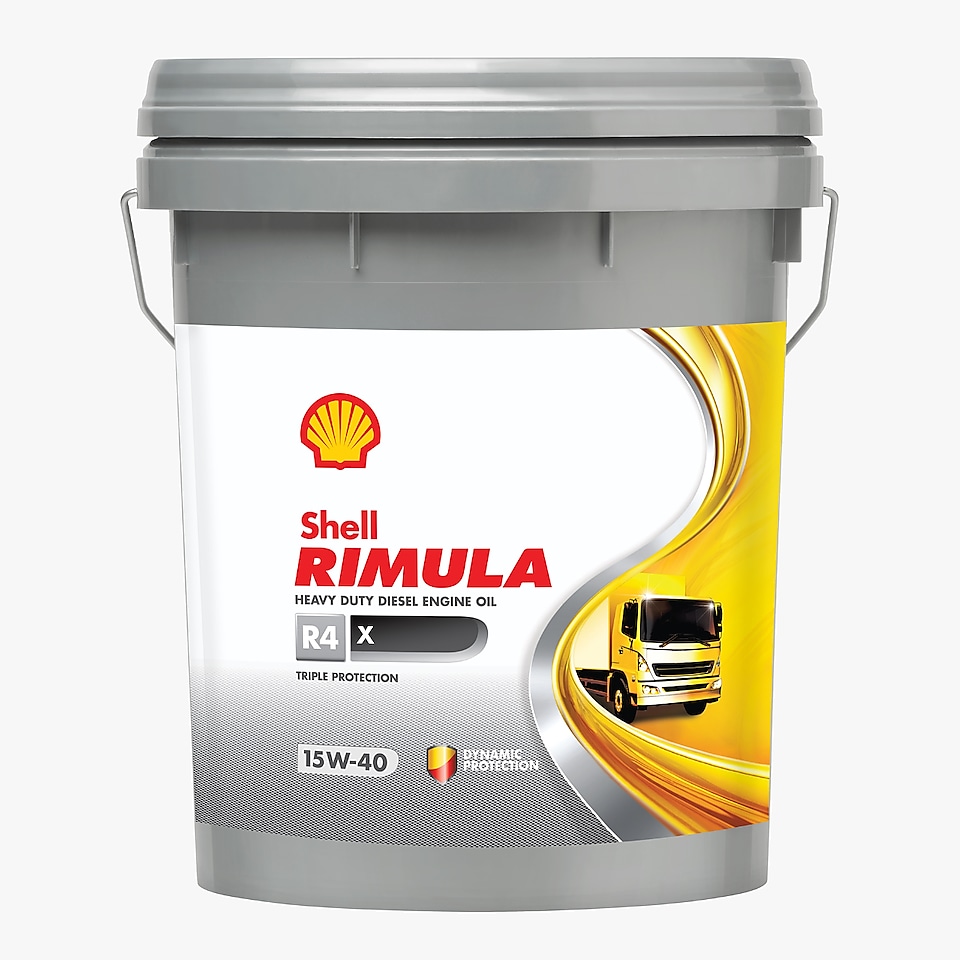 Shell Rimula R4X Pail, and 4 L Pack