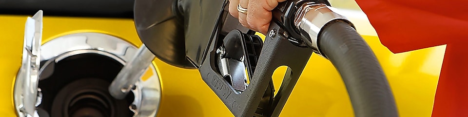 Person filling up at a fuel station