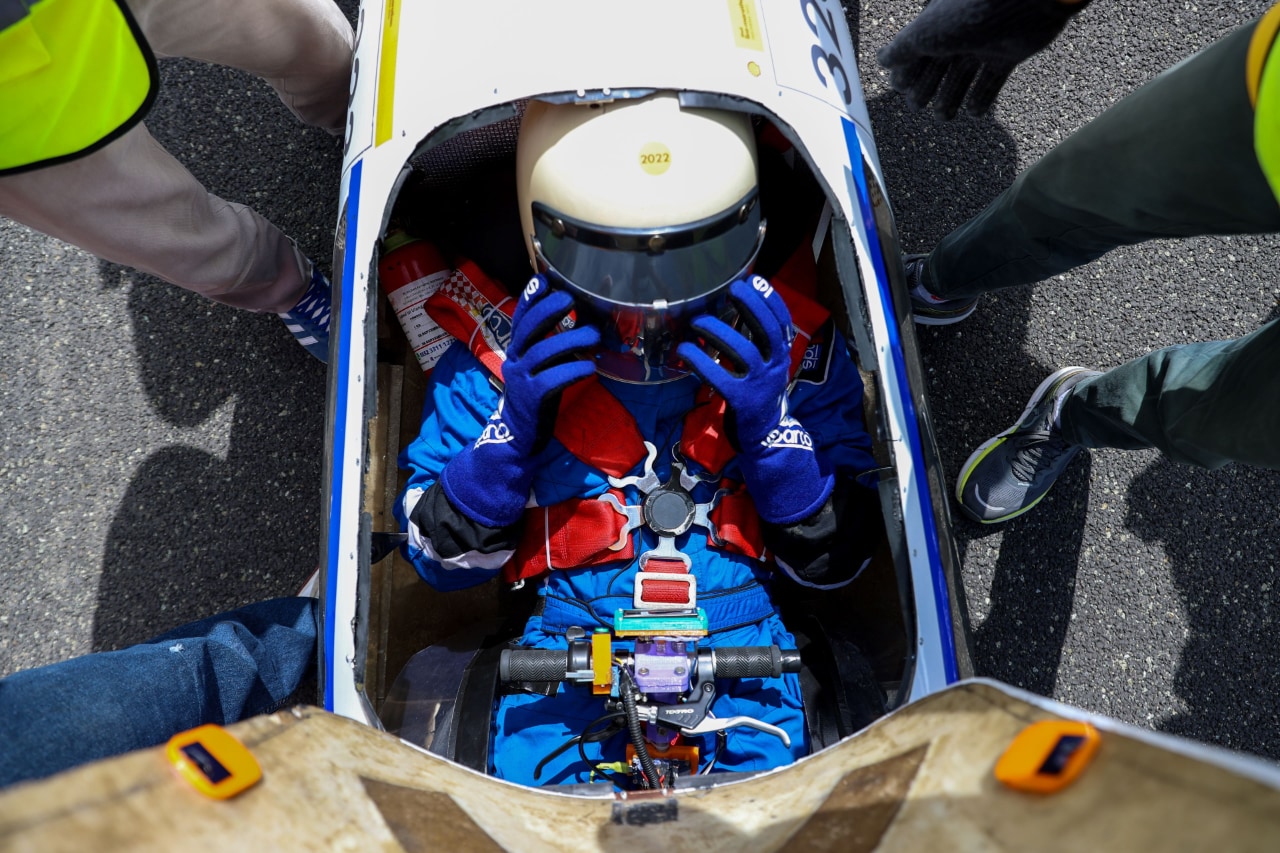 Man getting to the vehicle