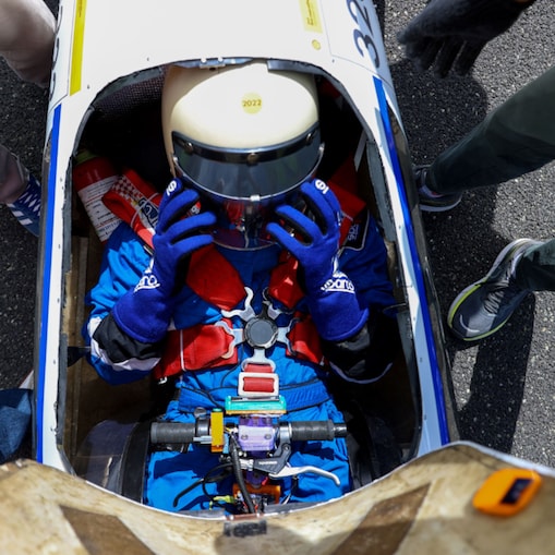 Man getting to the vehicle