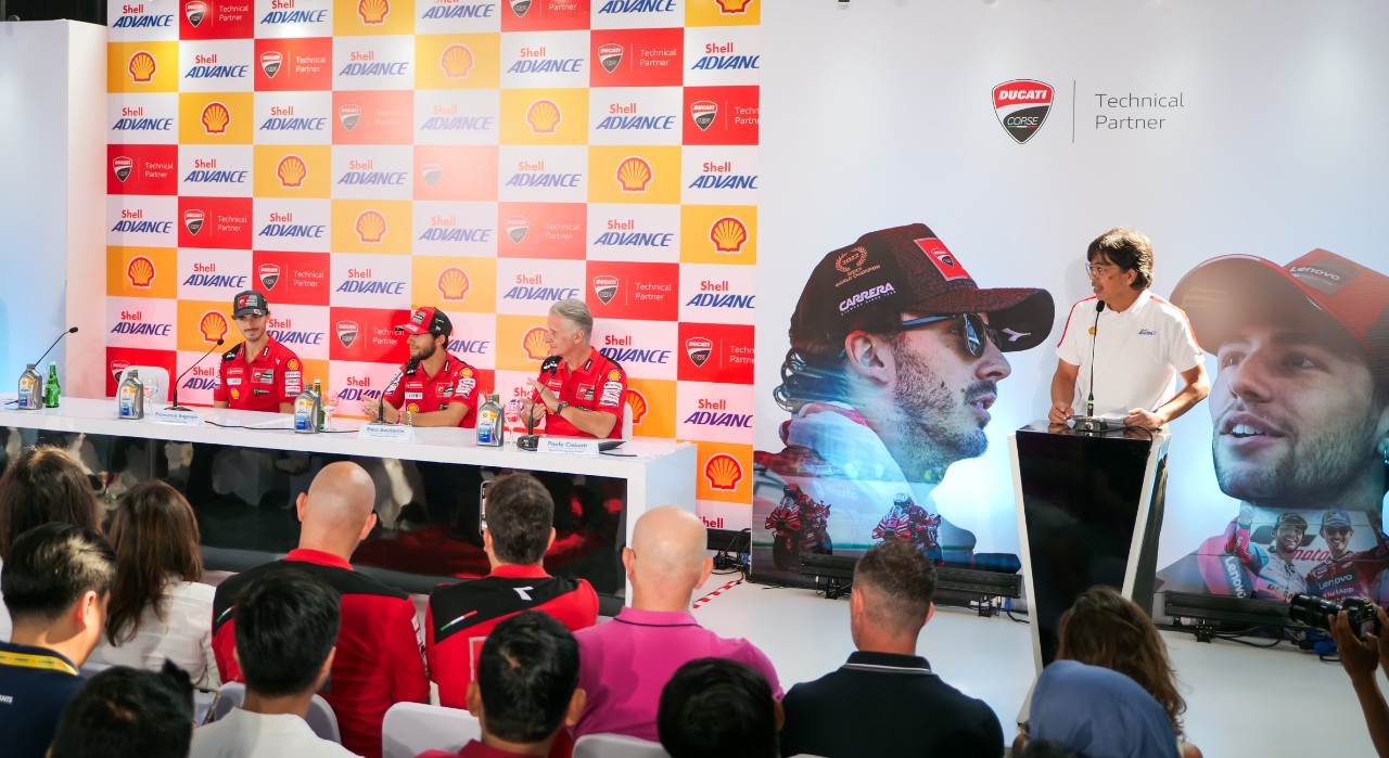 Konferensi pers kemitraan teknis Shell Advance dan Ducati Corse untuk MotoGP 2023 di Mandalika