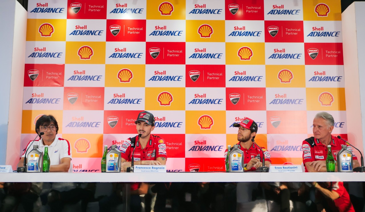 Konferensi pers kemitraan teknis Shell Advance dan Ducati Corse untuk MotoGP 2023 di Mandalika