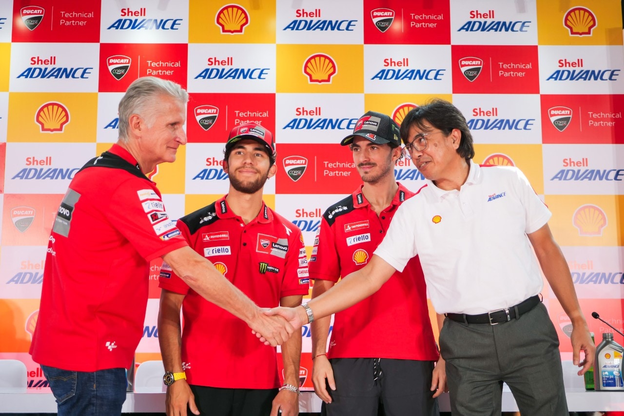 Konferensi pers kemitraan teknis Shell Advance dan Ducati Corse untuk MotoGP 2023 di Mandalika