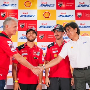 Konferensi pers kemitraan teknis Shell Advance dan Ducati Corse untuk MotoGP 2023 di Mandalika
