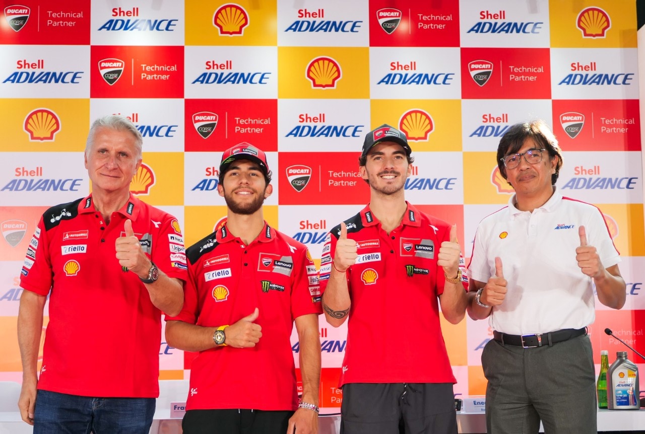 Konferensi pers kemitraan teknis Shell Advance dan Ducati Corse untuk MotoGP 2023 di Mandalika