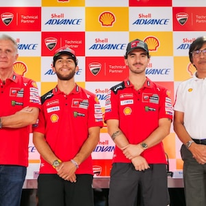 Konferensi pers kemitraan teknis Shell Advance dan Ducati Corse untuk MotoGP 2023 di Mandalika