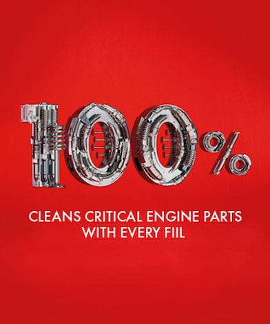 100% cleans critical engine parts